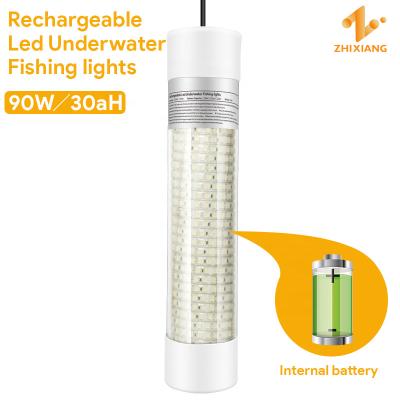 China Fish Attracting Internal Rechargeable Battery Cable Lights 90W Underwater Fishing Power for sale