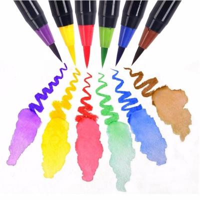 China Wholesale Fashionable All Kind Of Colors Watercolor Brush Marker Pens Color Tip Brush Water Color Nylon Brush Set for sale