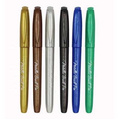 China Formative Education 4/6 Colors Fiber Tip Colored Metallic Water Based Metallic Marker for sale