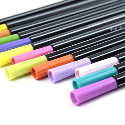 China Diversified 6/10/12 Colors Fiber Ink 0.44mm Metal Tip Hook Pen Needle Sign Pen Marker Pen Watercolor for sale