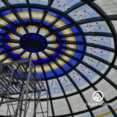 China Hi-end Custom Stained Leaded Glass Domes And Skylights Art Stained Glass for sale