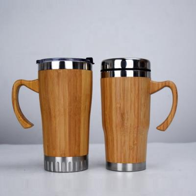 China Sustainable Style 16oz Bamboo Stainless Steel Traveler Eco - Friendly Mug for sale