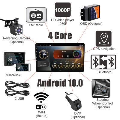 China Universal Car Fitment 2.5D IPS Touch Screen 2 32G Android 12 Car Multimedia Player 9/10 Inch Radio Audio Head Unit for sale