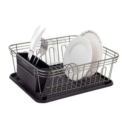 China Durable Kitchen Black Coating Dish Stainless Steel Cup Holder Dish Corner Drying Rack (AWK129) for sale