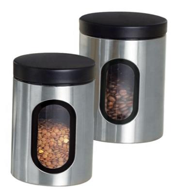 China Storage Sealed Sugar Food Coffee Tea Storage Stainless Steel Kitchen Canister Sets for sale