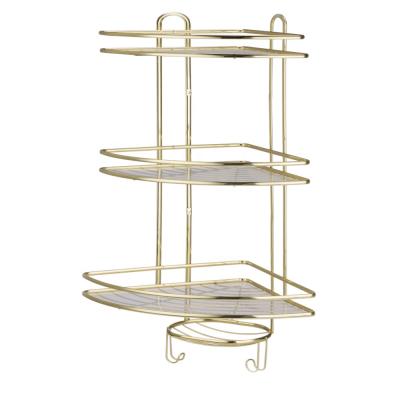 China Hot Selling Modern 3 Tier Stainless Steel Bathroom Shower Storage Rack Corner Position Towel Shower Trolley for sale