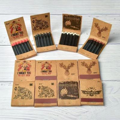 China Decorate Personalized Colored Wood Safety Match , Custom Drawing Wood Matches for sale