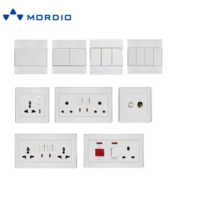 China House Yemen Jordan Golden /white Plastic Electric View Wall Switch 1 Gang 13A Socket Outlet for sale