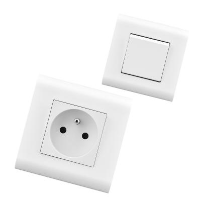 China Legrand design wall socket and switch connector France 16A lightweight remote control screwless socket round with 2usb socket OEM for sale