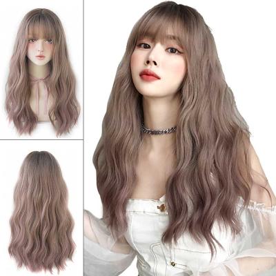 China Wholesale Price 7JHH Younger Natural Body Wave Wigs With Pelucas Hair Heat Resistant Synthetic Wigs 150% Fiber Density Bangs Wig for sale