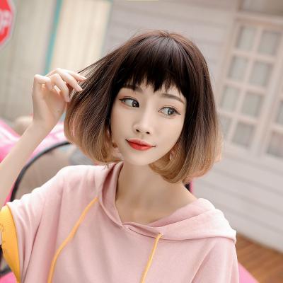 China Japanese-Korean Hair Younger Seller Sell Amazon WIGS 7JHH Cute Short Bob Wig 10 Inches With Bangs Synthetic Hair Bob Wigs for sale