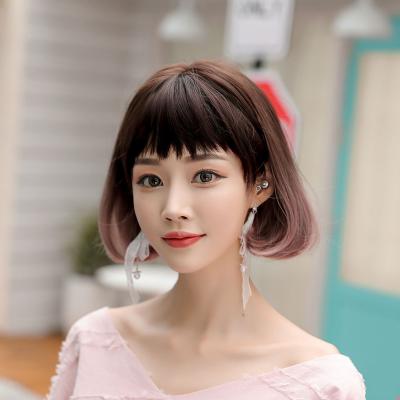 China Japanese-Korean Hair Younger Seller Sell Amazon WIGS 7JHH Cute Short Bob Wig 10 Inches With Bangs Synthetic Hair Bob Wigs for sale