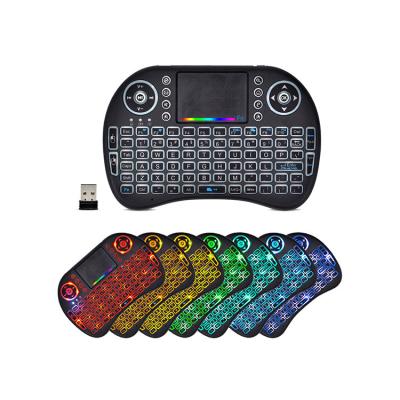 China Hot Selling 2022 Radio Touch Pad i8 Mini Keyboard Backlit 2.4GHz i8 Air Wireless Fly Mouse Backlit Keyboard For Android TV Box for sale