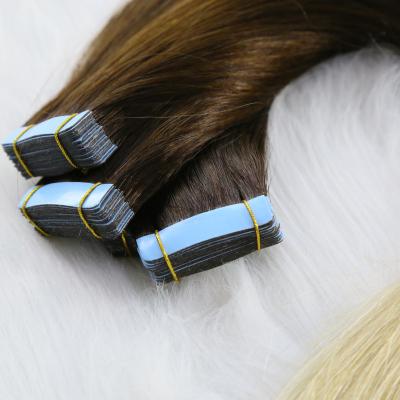 China Invisible Curly Loop Tape In Thick End Real Human Hair Invisible Tape In Extensions High Quality for sale