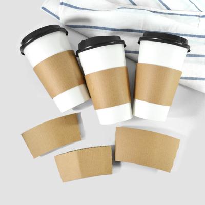 China Disposable Custom Printing Kraft Paper Adjustable Corrugated Cup Sleeves for sale