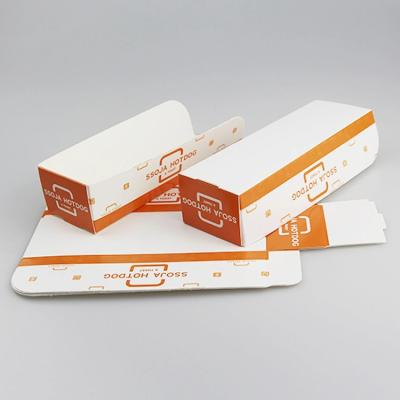 China Disposable Lunch Disposable White Snack Food Packaging Cardboard Hot Dog Paper Box for sale