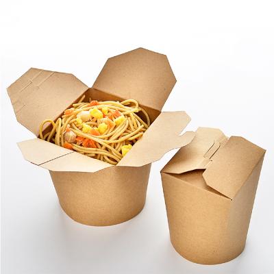 China Eco Friendly Disposable Foldable Biodegradable Takeout Food Packet Packaging Paper Noodle Box for sale