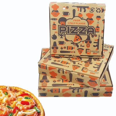 China Wholesale Disposable 8 10 12 16 Inch Reusable Cardboard Custom Printed Corrugated Paper Pizza Box for sale