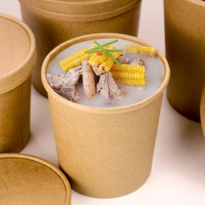 China Disposable Biodegradable Takeaway 16oz Wrapping Paper Food Hot Bowl With Lid for sale