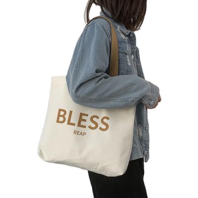 China Wholesale Woman Canvas Letter Shopping Cotton Bags Handled Tote Bag for sale