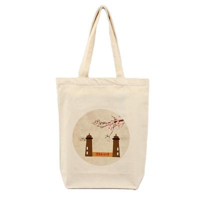 China Custom Printed Organic Cotton Canvas Handled Tote Bag Plain Canvas Bag Eco Friendly Packaging Cotton Bag for sale