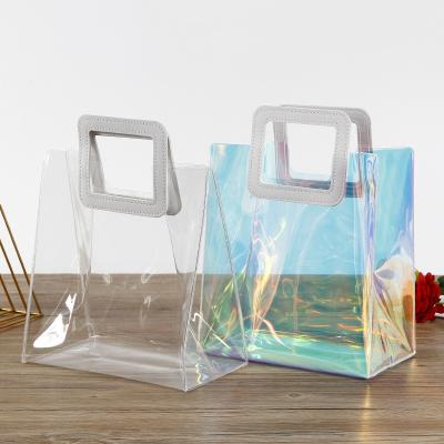 China PVC Jelly Tote Bag Transparent Candy Handbag Handled Clear PVC Bag for sale