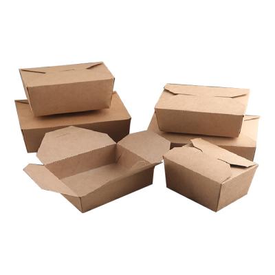 China Disposable Food Packaging Disposable Brown Paper Container For Popcorn Chicken Paper Boxes for sale