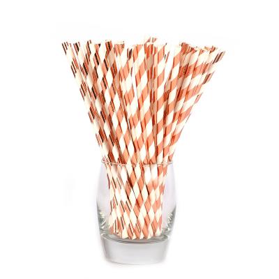 China Minimalist Custom Printed Natural Gold Blocking Paper Drinking Straws In Bulk for sale