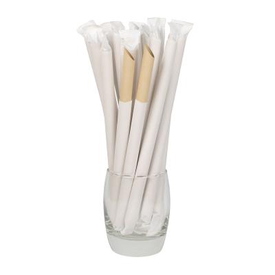 China Disposable Bamboo Pulp 100% Biodegradable Milkshake Straws Drinking Paper Straw for sale