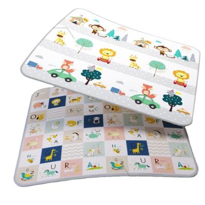 China Eco-friendly Cartoon Animal Roll Up Mat Cushion Baby Play Mat XPE Foam Environmental Protection No Smell Crawling Mat for sale