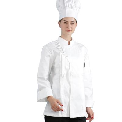 China Short sleeve anti-shrink chef coat for restaurant hotel bar custom logo design unisex double breasted chef coat for sale