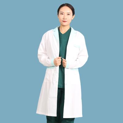 China Preshrunk Polyester Cotton Blend Lady Fashionable Hospital Lab Uniform Coat for sale