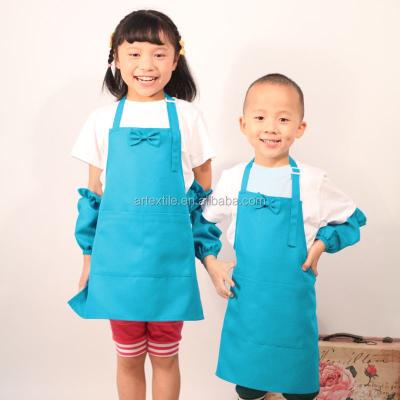 China Soft Breathable Comfortable Cute Kid Chef Hat Chef Kids Apron Set With Custom Logo Adjustable Kids Cooking Hat Art Apron for sale