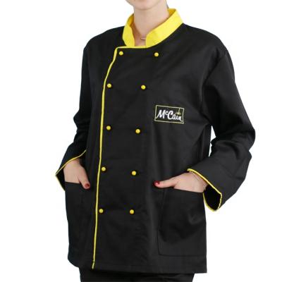 China Restaurant Cook Kitchen Chef Uniform Unisex Long Sleeve Chef Uniform Double Breasted Working Uniform for sale