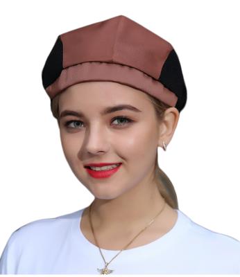 China Light French Printing Solid Color White or Black Red White or Black Waitress Waitress Chef Man Woman Coffee Beret Hat for sale