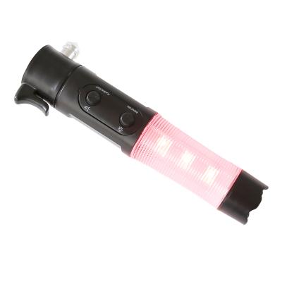 China Red Car Window Glass Camping Emergency Beacon Breaking Led Hammer Flashlight for sale