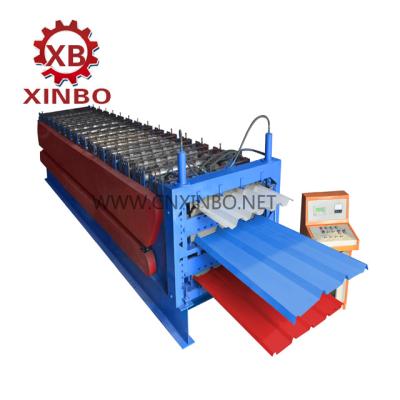 China COLOR PREPAINTED ROOF STEEL PLATE HOUSE Roof Wall Panel Roll Forming Machine for sale