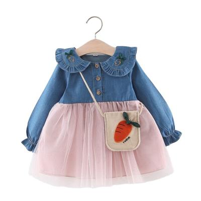 China OEM Breathable Custom 2022 Style Baby Pink Dress Kids Cotton Denim Girl Dress New for sale