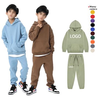 China 2022 Custom Logo Kids Anti Shrink Plain Sweatpants And Sweatsuit Baby 2 Pieces Set Kids Tracksuits Clothing Boys Hoodies&Sweatshirts for sale