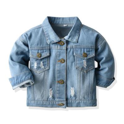 China 2022 spring hot sale children's clothing casual denim jacket boy anti-wrinkle baby jacket custom made child long-sleeved clothing for sale