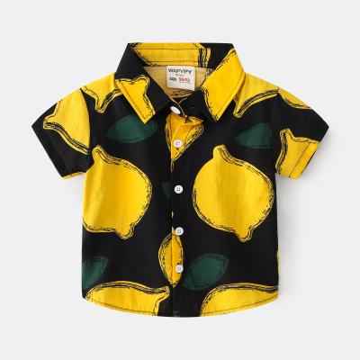 China 2022 New High Quality Beach Boy's Flower Boys Casual Shirt Children's Short Sleeve Shirt Custom Made Anti-Shrink for sale