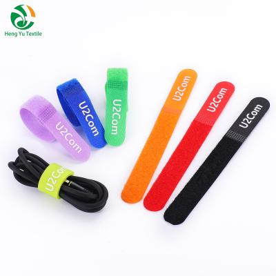 China Containment Wires Factory Customized Logo Reusable Hook And Loop Cable Ties for sale