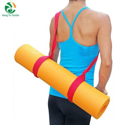 China Yoga Mat Customized Colorful Logo Cotton / Polyester Yoga Mat Sling Strap for sale