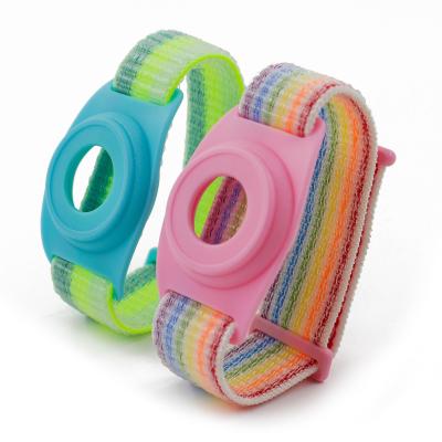 China 2021 Hot Sale Colorful Nylon Fabric Soft Buckle Wristband For Airtag Anti Lose Child for sale