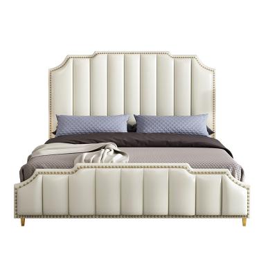 China Double Bed (Other) Adjustable Luxury Italian Bedroom Furniture Latest Leatherbed Modern Italian Designer Furniture Set for sale