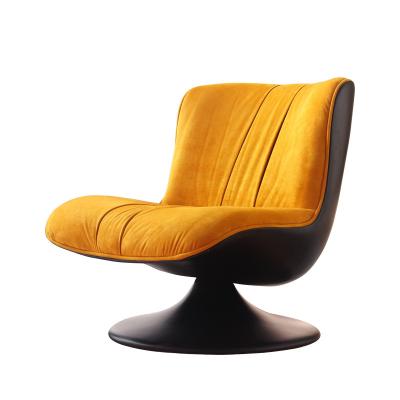 China Modern Living Room Reclining Luxury Chair Frosted Fabric Metal Leisure Swivel Chair for sale