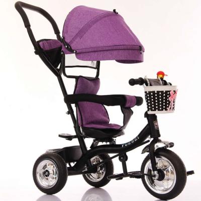 China Ride on Toy Wholesale Children 4 in 1 baby tricycle with push bar/3 wheel baby tricycle stroller for sale for sale