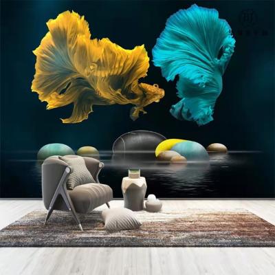 China Customized Modern Wall Mural 5D 8D 16D Home Background Wall Wallpaper For Home Decor Interior Decoration for sale