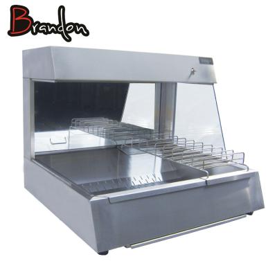 China SS Heater Fried Chicken Food Display Warmers Chip Workstation French Fries Display for sale