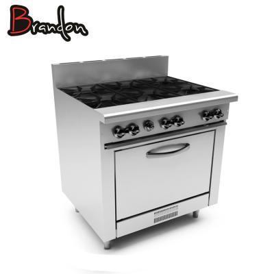 China Restaurant Cooking Equipment 6 Burner Gas Stove With Gas Oven for sale